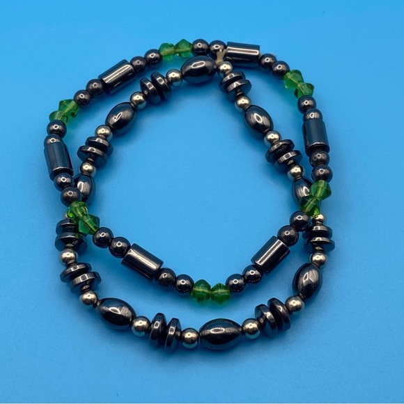 Hematite Stretchy Bracelet Set - Picture 1 of 5